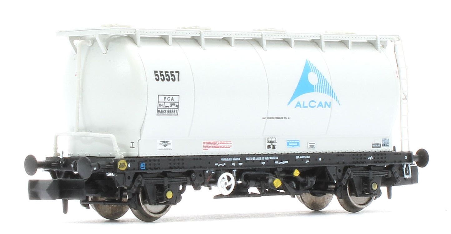 RT-PCA20-201C Pack of 4 Alcan liveried PCA tanks (with ladders). Numbers: 55552, 55556, 55557, 55561
