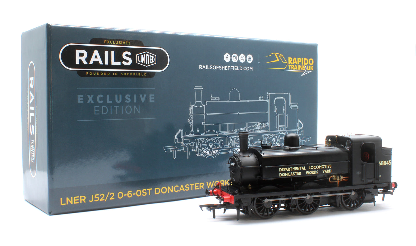Class J52/2 Doncaster Works Yard Black 0-6-0 Steam Tank Locomotive No.68845