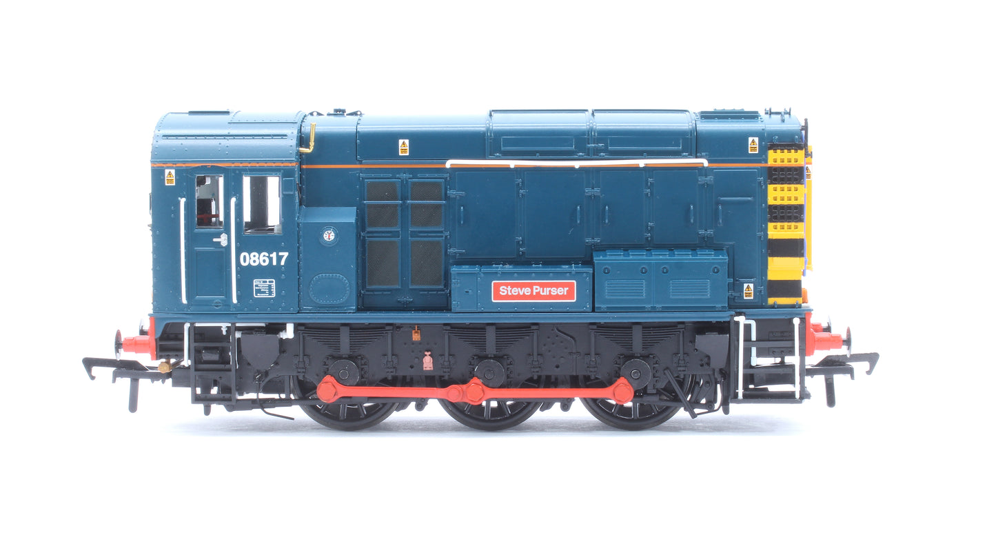Class 08 08617 'Steve Purser' BR Blue Diesel Locomotive