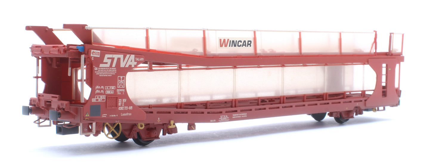 IPA Twin Double Deck Car Transporter 'STVA' Red (Weathered) Exclusive Edition