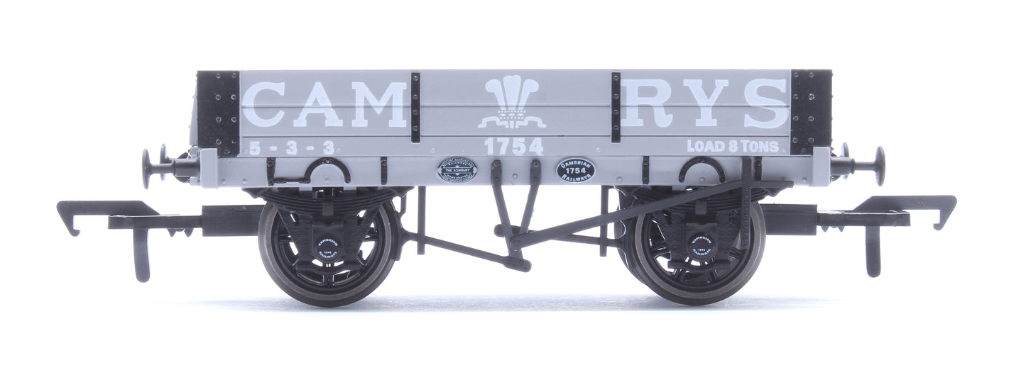 Cambrian Railways 2 Plank Fixed Side Open Wagon Cambrian Grey No. 1754