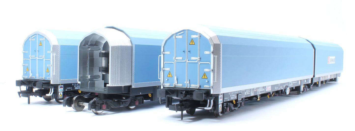 OO/4mm 5-car Arbel WIA car carrier with DB Schenker branding. Wagon 85 70 4971 015-8