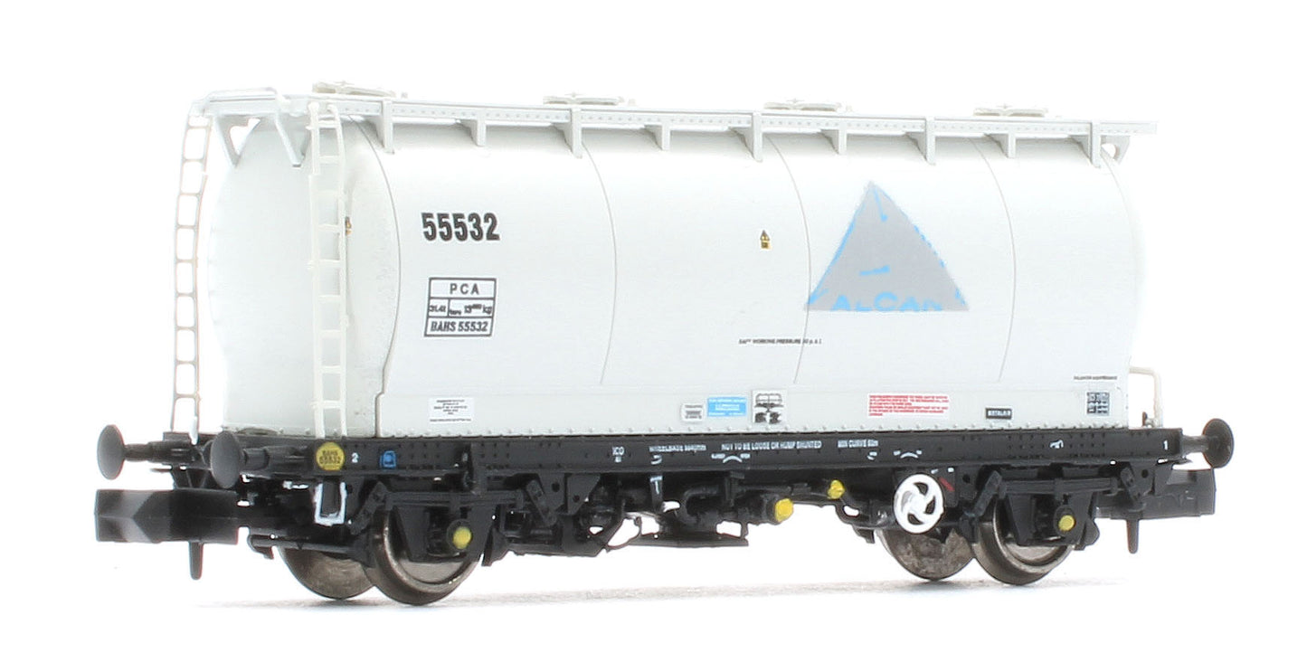RT-PCA20-202E Pack of 4 Debranded Alcan liveried PCA tanks (with ladders). Numbers: 55532, 55533, 55539, 55542
