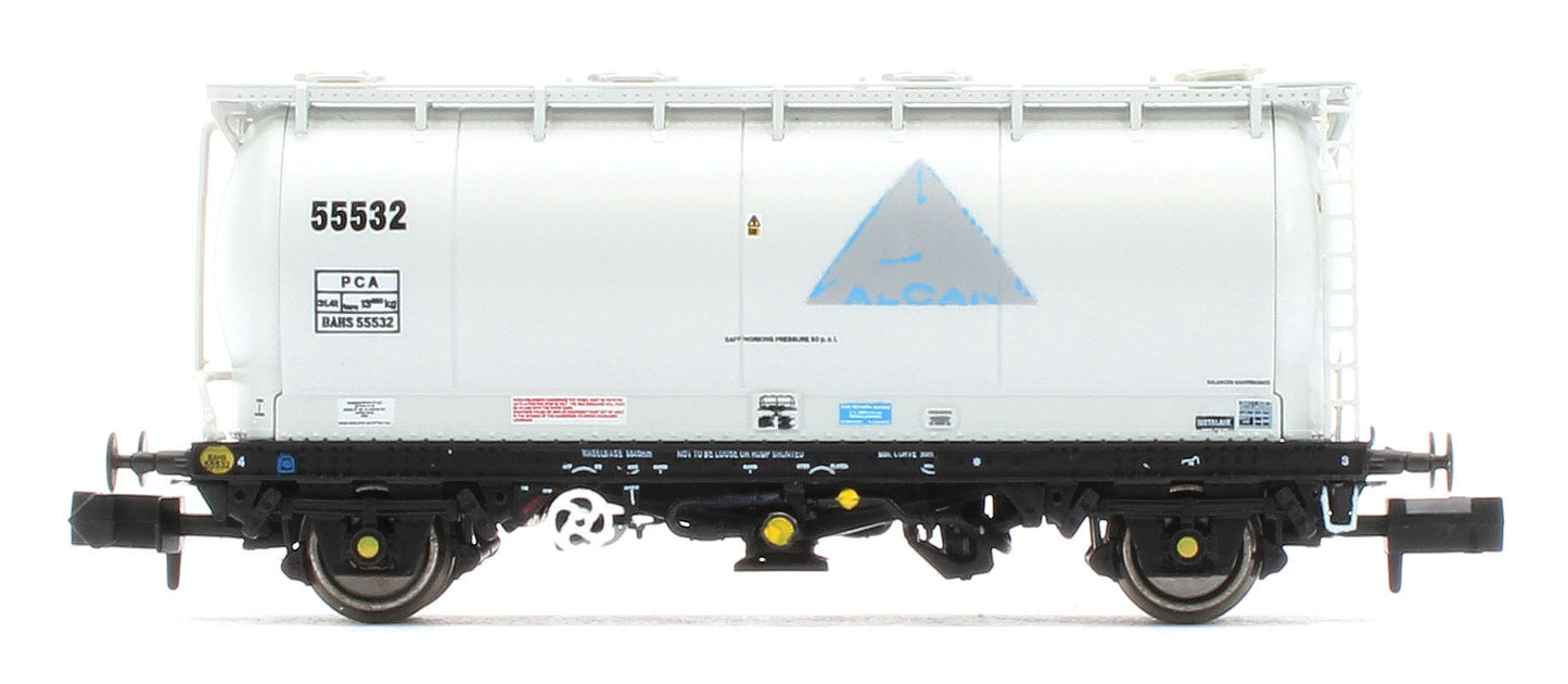 RT-PCA20-202E Pack of 4 Debranded Alcan liveried PCA tanks (with ladders). Numbers: 55532, 55533, 55539, 55542
