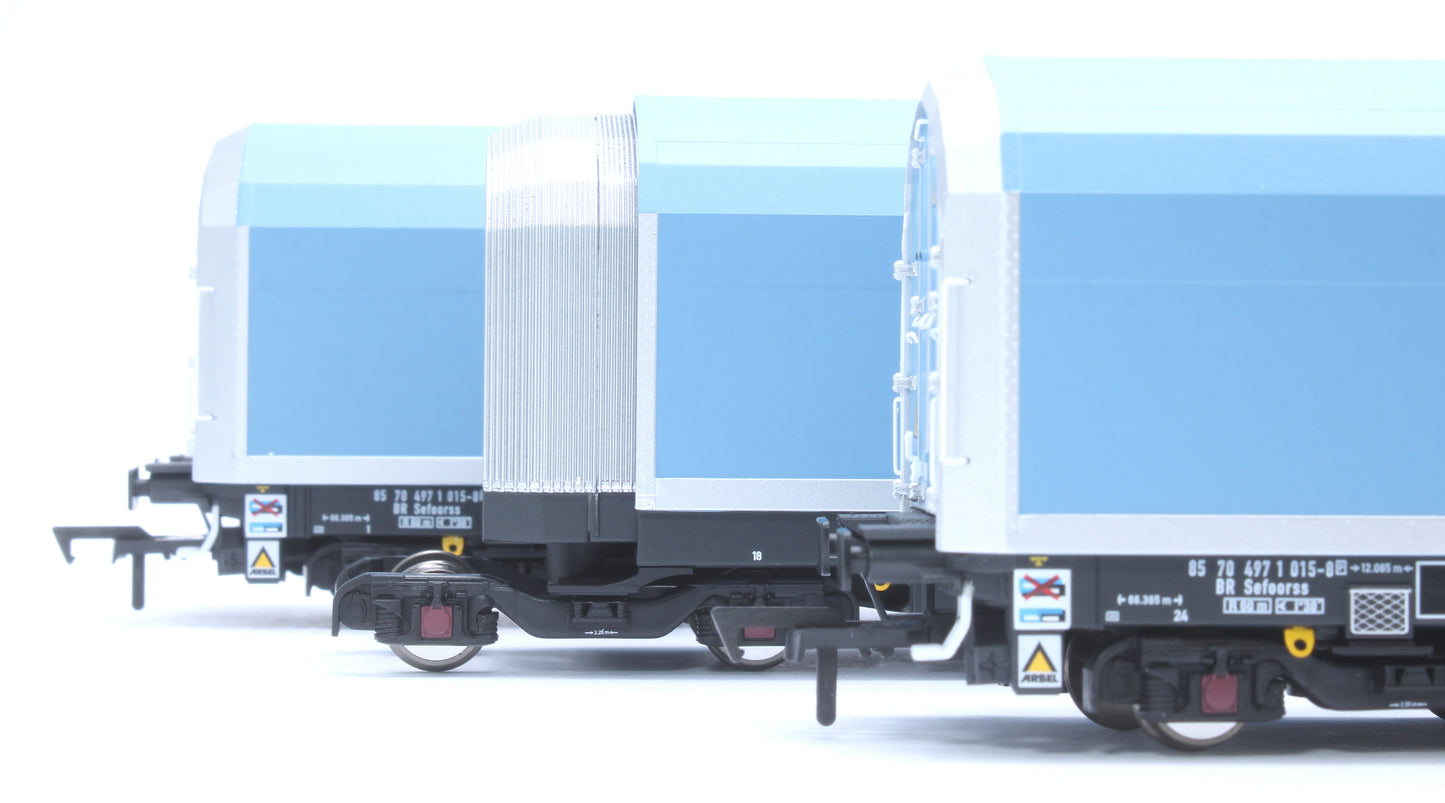 OO/4mm 5-car Arbel WIA car carrier with DB Schenker branding. Wagon 85 70 4971 015-8