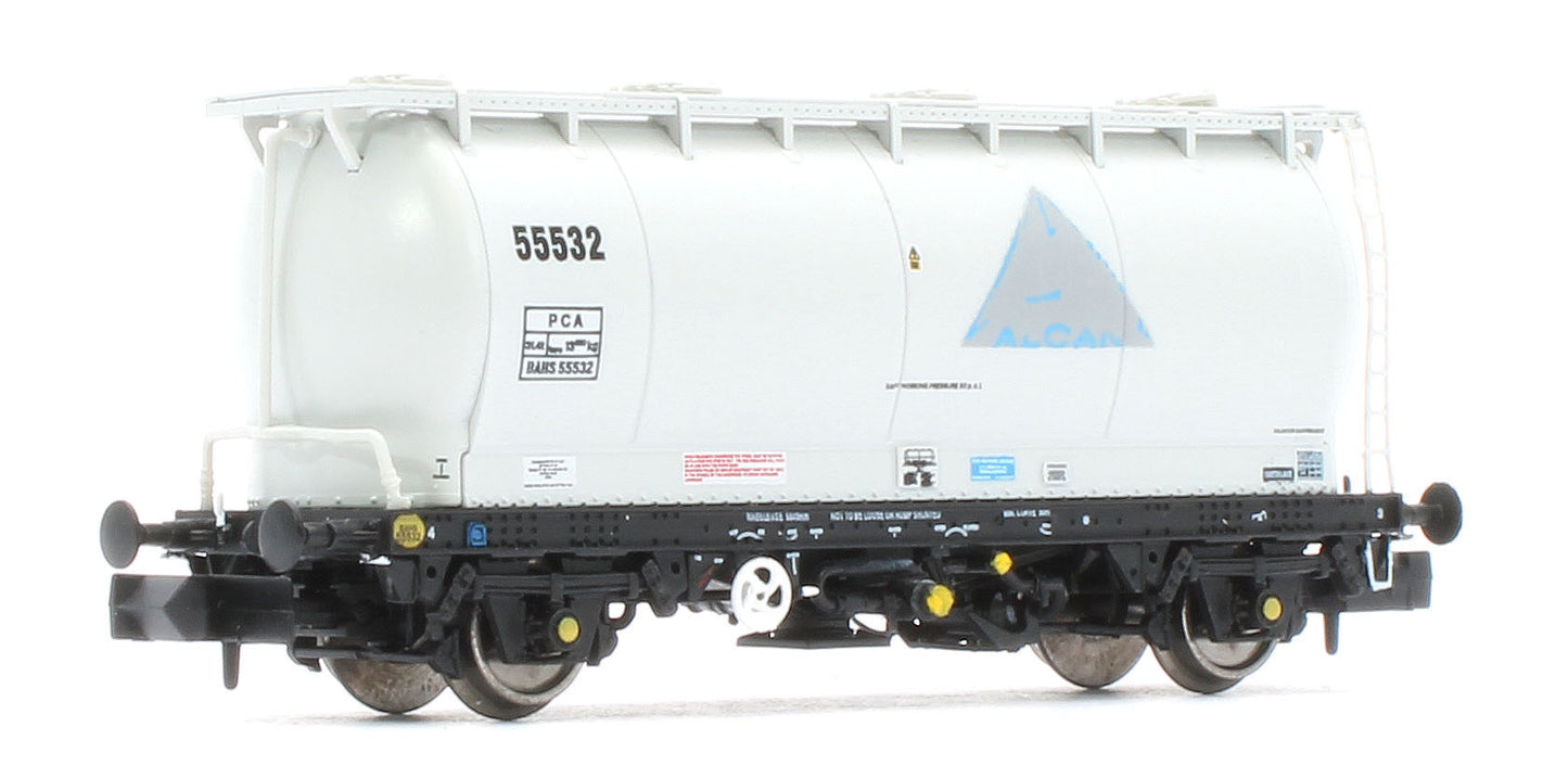 RT-PCA20-202E Pack of 4 Debranded Alcan liveried PCA tanks (with ladders). Numbers: 55532, 55533, 55539, 55542