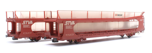 IPA Twin Double Deck Car Transporter 'STVA' Red (Weathered) Exclusive Edition