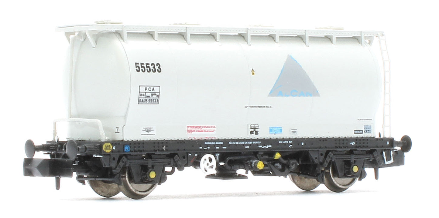 RT-PCA20-202E Pack of 4 Debranded Alcan liveried PCA tanks (with ladders). Numbers: 55532, 55533, 55539, 55542