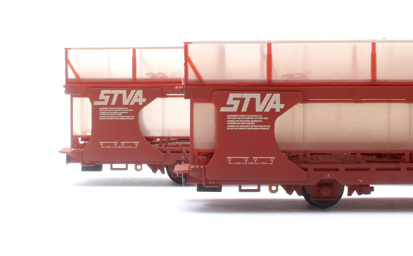 IPA Twin Double Deck Car Transporter 'STVA' Red (Weathered) Exclusive Edition