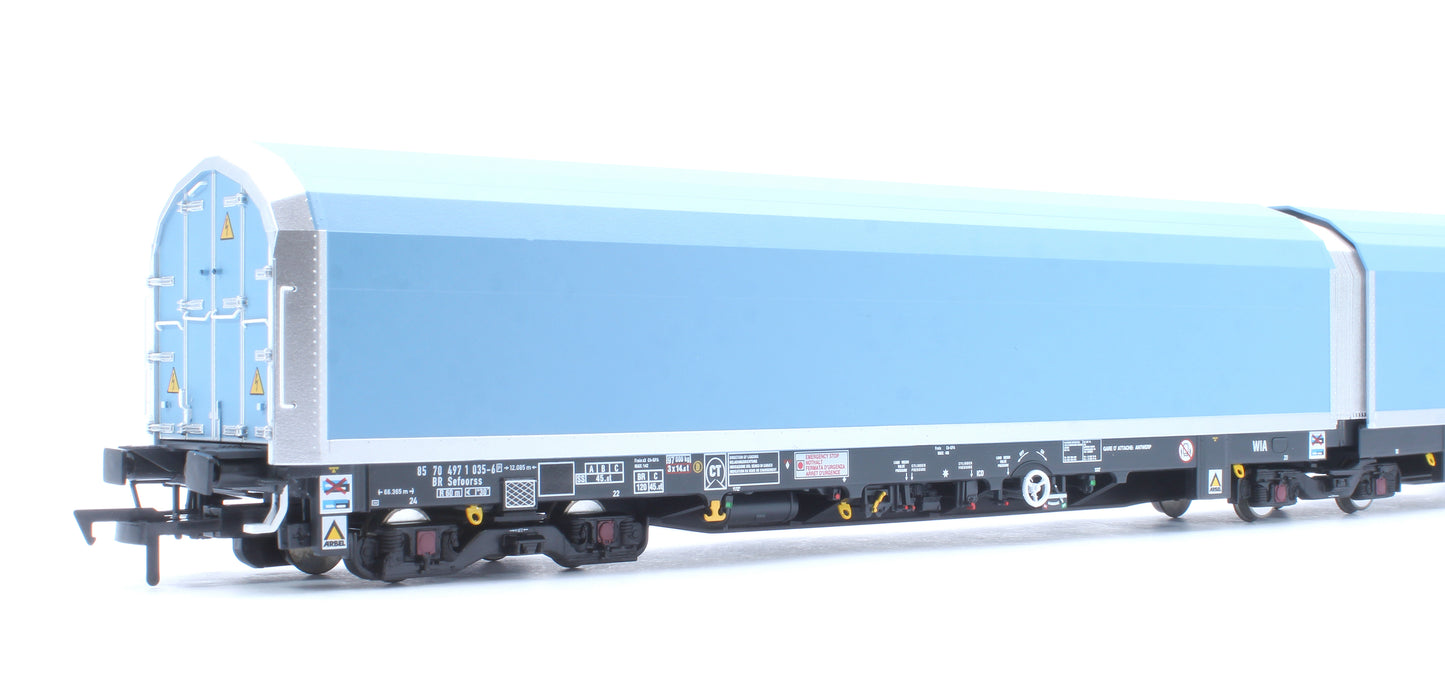 OO/4mm 5-car Arbel WIA car carrier with DB Schenker branding. Wagon 85 70 4971 035-6