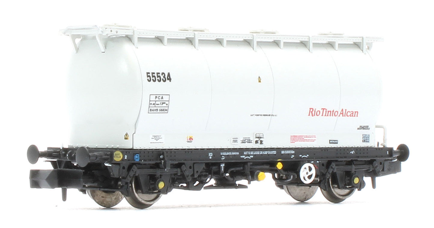RT-PCA20-203H Pack of 4 RioTintoAlcan liveried PCA tanks (no ladders). Numbers:  55534, 55537, 55569, 55558