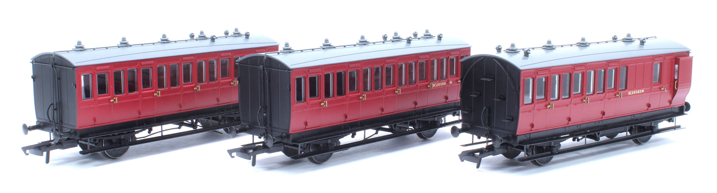 Pre-Owned Hattons Originals Genesis Pack of 3 coaches (4BT, 4T, 4T) in BR crimson