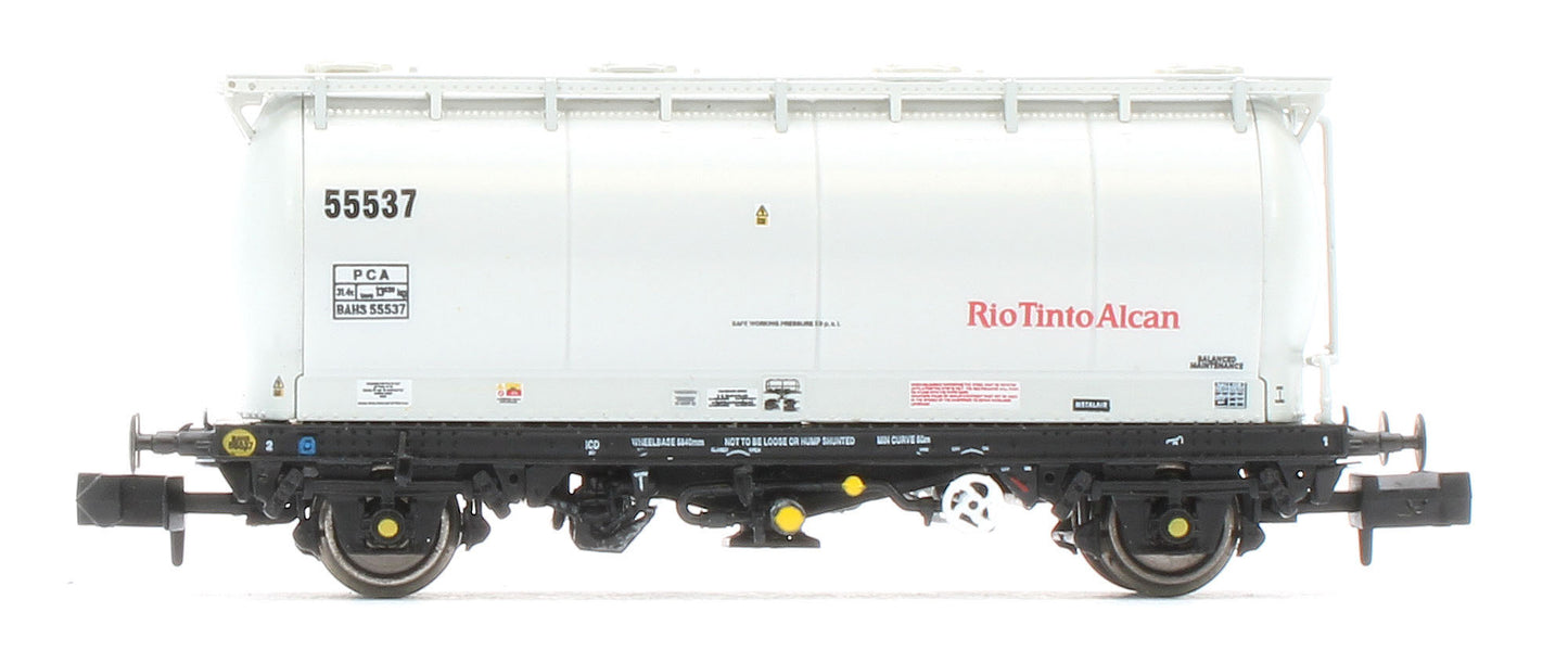 RT-PCA20-203H Pack of 4 RioTintoAlcan liveried PCA tanks (no ladders). Numbers:  55534, 55537, 55569, 55558