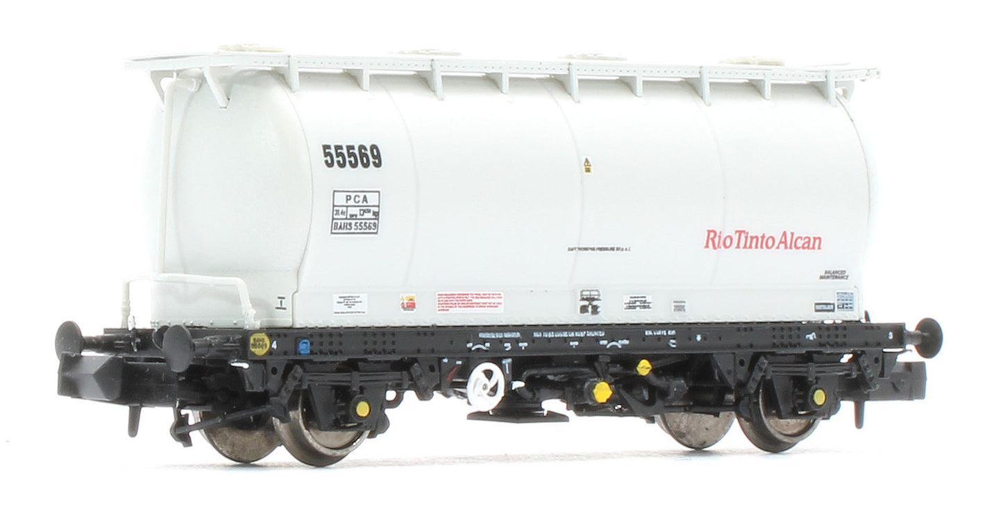 RT-PCA20-203H Pack of 4 RioTintoAlcan liveried PCA tanks (no ladders). Numbers:  55534, 55537, 55569, 55558