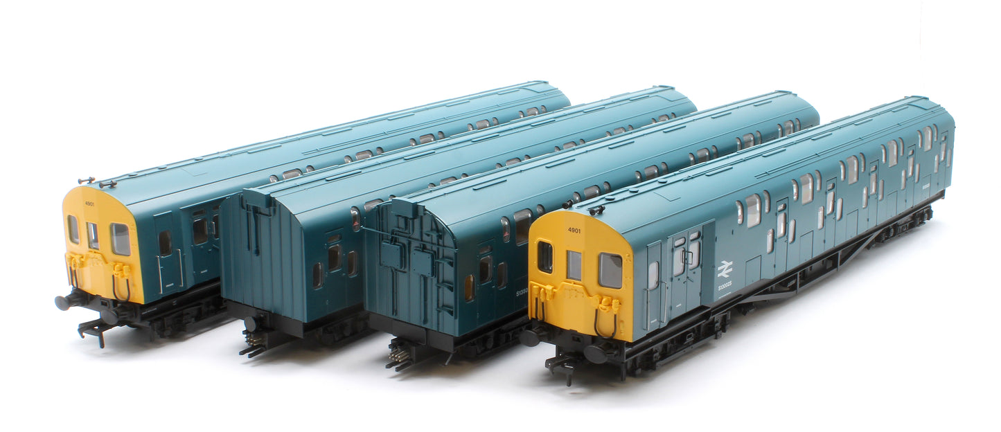 Bulleid Class 4DD Double Decker 4 Car EMU 4001/4901 BR Blue with Full Yellow Ends