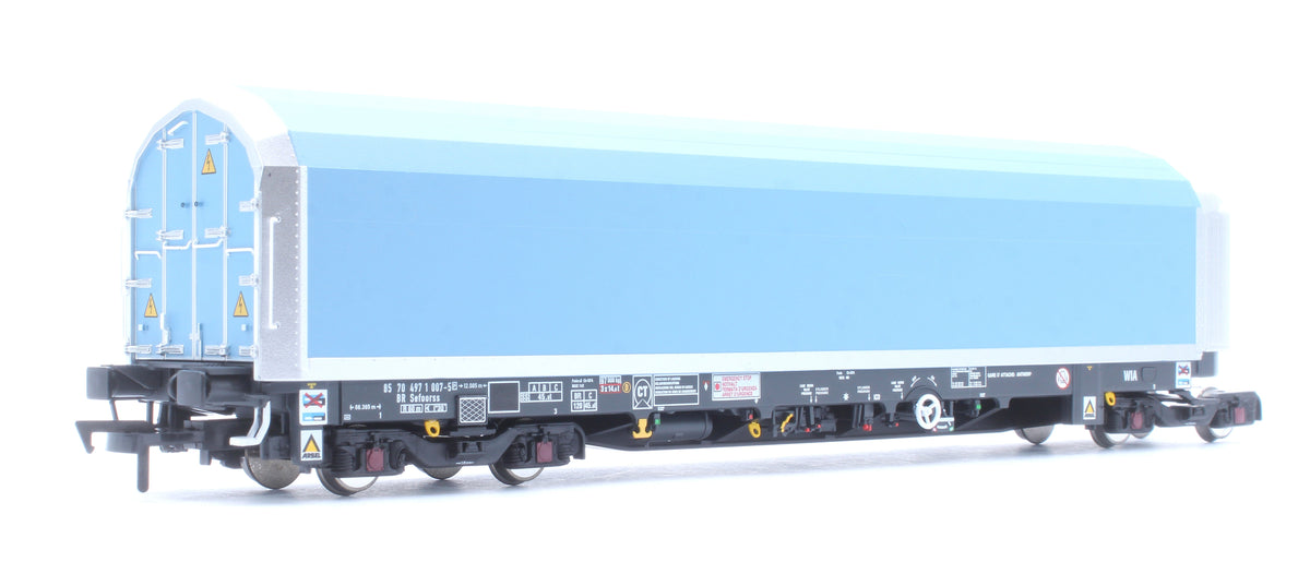 Pre-Owned OO/4mm 5-car Arbel WIA car carrier with DB branding. Wagon number 85 70 4971 007-5
