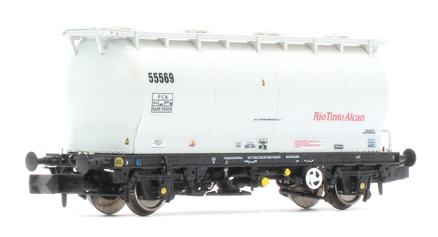 RT-PCA20-203H Pack of 4 RioTintoAlcan liveried PCA tanks (no ladders). Numbers:  55534, 55537, 55569, 55558
