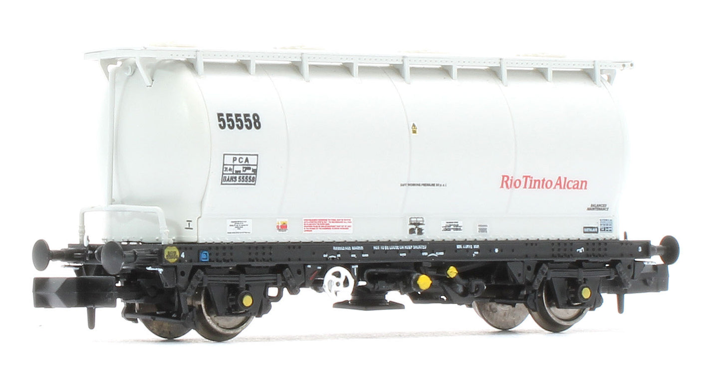 RT-PCA20-203H Pack of 4 RioTintoAlcan liveried PCA tanks (no ladders). Numbers:  55534, 55537, 55569, 55558