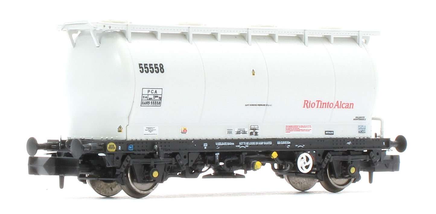 RT-PCA20-203H Pack of 4 RioTintoAlcan liveried PCA tanks (no ladders). Numbers:  55534, 55537, 55569, 55558