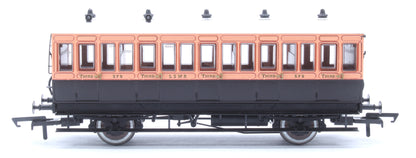 Hattons Originals Genesis Pack of 4 coaches (4BT, 6FL, 4T, 6BT) in LSWR Salmon and Brown