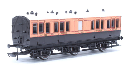 Hattons Originals Genesis Pack of 4 coaches (4BT, 6FL, 4T, 6BT) in LSWR Salmon and Brown