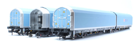 OO/4mm 5-car Arbel WIA car carrier with DB branding. Wagon number 85 70 4971 007-5