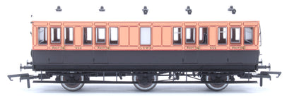 Hattons Originals Genesis Pack of 4 coaches (4BT, 6FL, 4T, 6BT) in LSWR Salmon and Brown