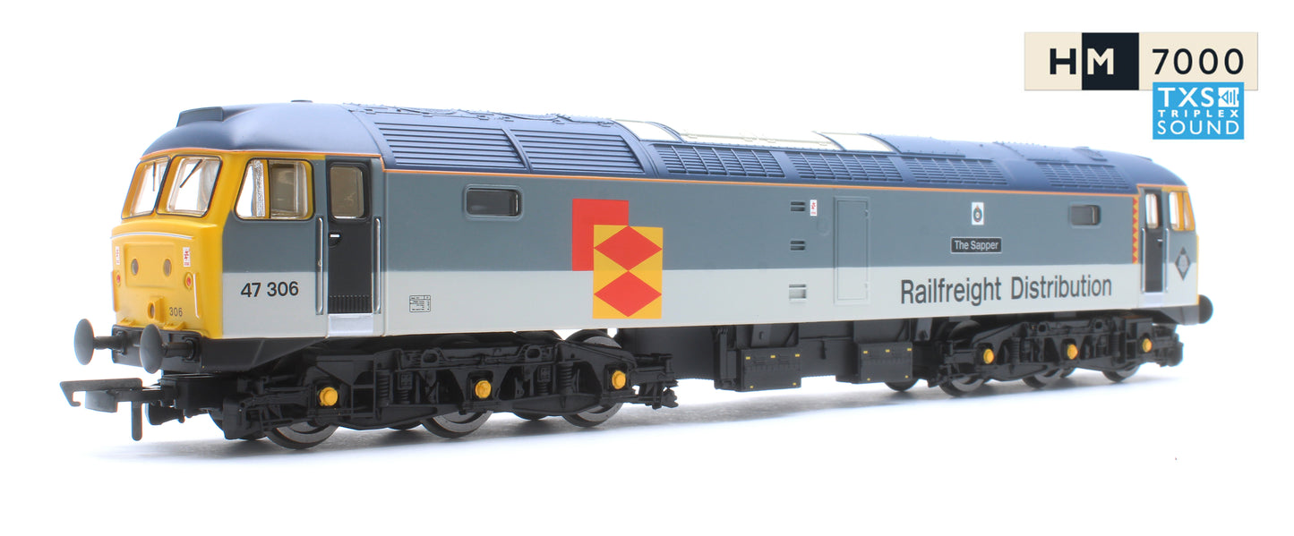 R30440TXS RailRoad Class 47 Railfreight Distribution 'The Sapper' 47306 Diesel Locomotive - DCC Sound