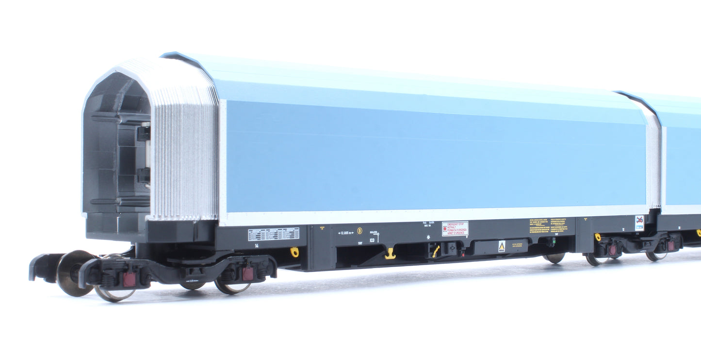 OO/4mm 5-car Arbel WIA car carrier with DB branding. Wagon number 85 70 4971 043-0