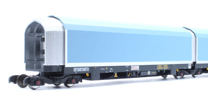 OO/4mm 5-car Arbel WIA car carrier with DB branding. Wagon number 85 70 4971 043-0