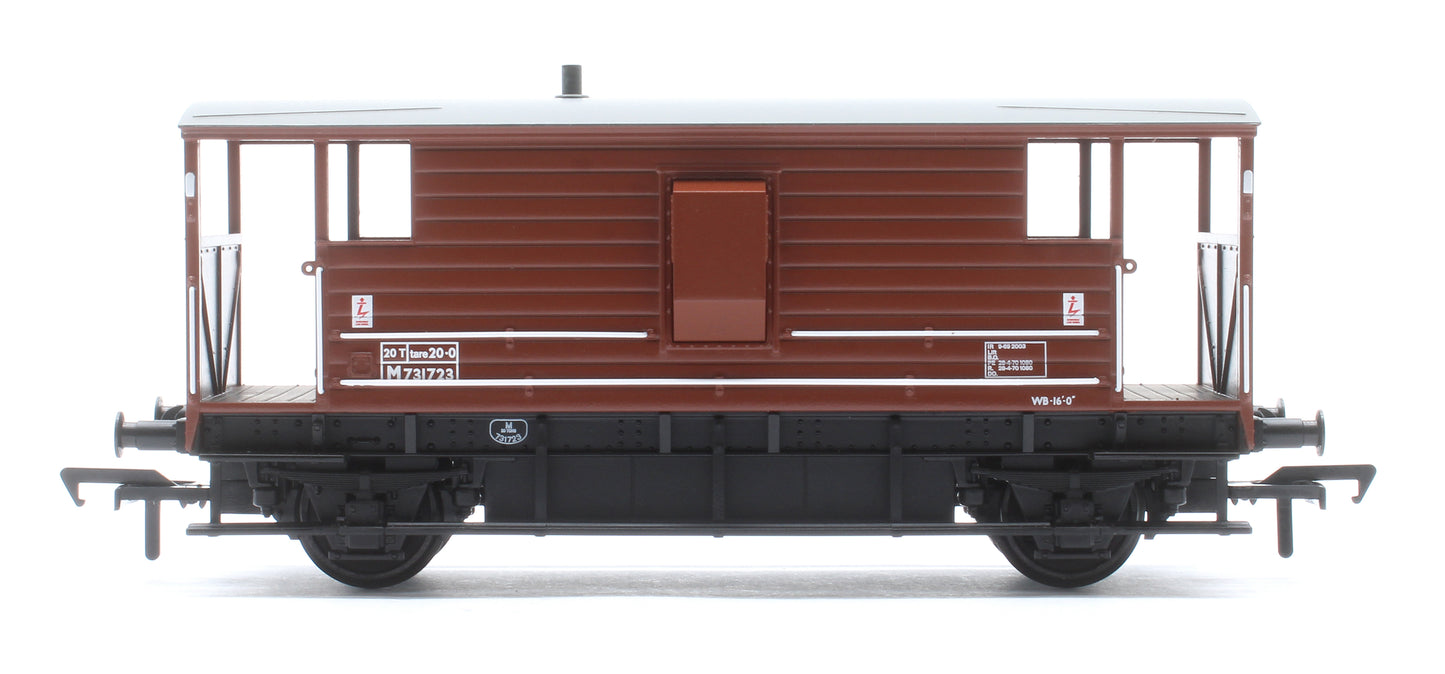 LMS 20T Brake Van BR Bauxite (Late) No. M731723