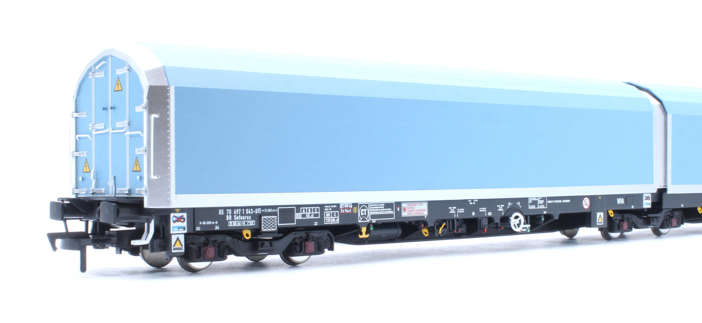 OO/4mm 5-car Arbel WIA car carrier with DB branding. Wagon number 85 70 4971 043-0