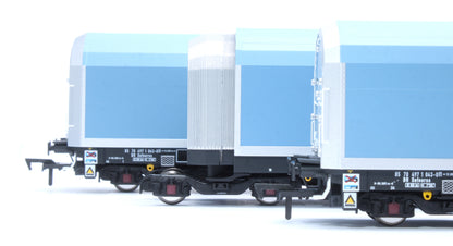 OO/4mm 5-car Arbel WIA car carrier with DB branding. Wagon number 85 70 4971 043-0