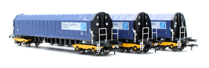 Pre-Owned PXA01 TP(D) Set of 3 PXA Steel Coil Carrier PD Blue Tops Code JSA, Yellow Bogies & OHLW Sticker No.3032/3055/3041
