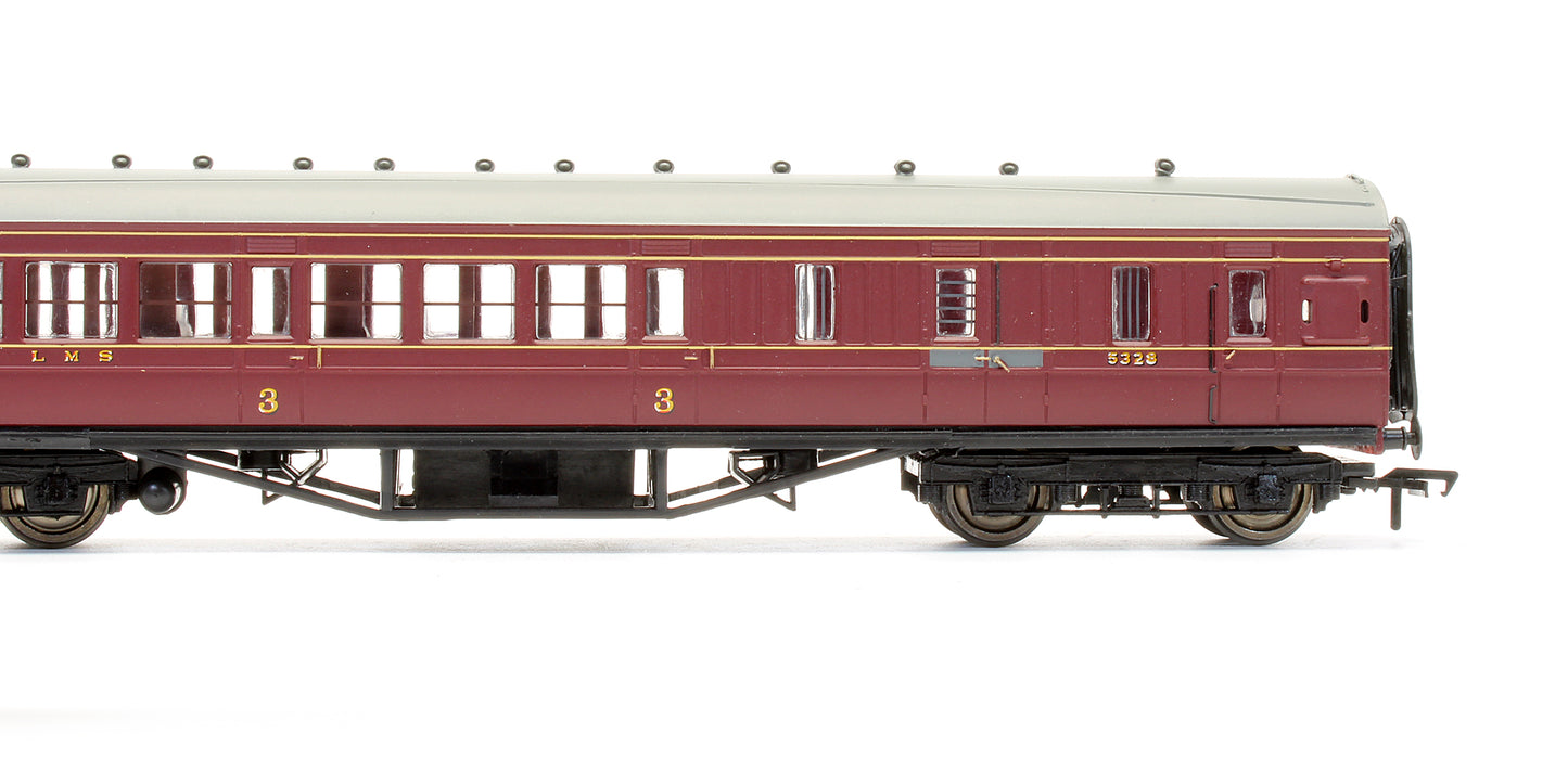 Pre-Owned 34-226B 57' Corridor Brake End Coach LMS Crimson '5328'