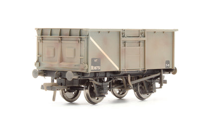 Pre-Owned 37-377A 16 Ton Pressed End Door Steel Mineral Wagon BR Grey 'B38751' - Weathered