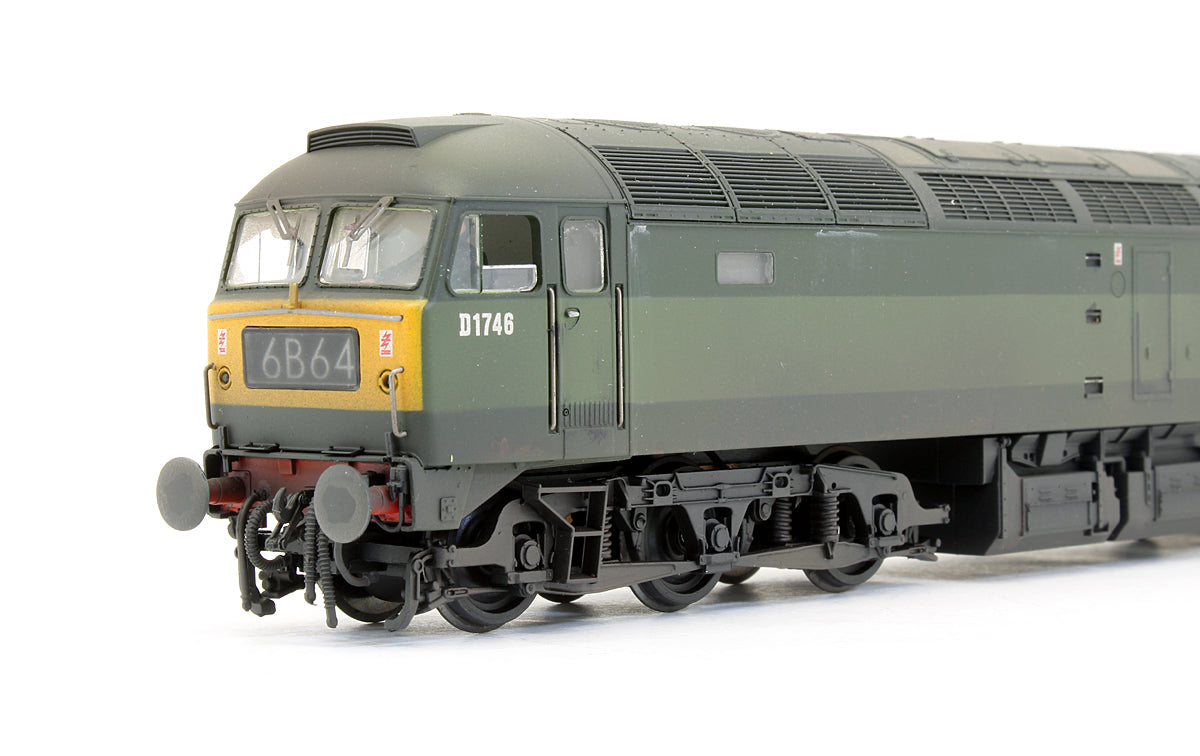 Pre-Owned Class 47 Diesel D1746 BR Two Tone Green Diesel Locomotive - Custom Weathered