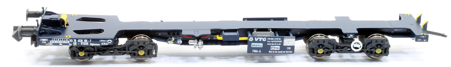 Pre-Owned Ecofret FWA Container Flat Triple Wagon Pack - GBRf Blue (No Ecofret branding)