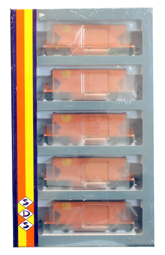 Pre-Owned Set Of 5 HS / AHSA Stone Hopper Wagons G&W Orange