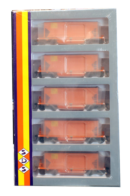 Pre-Owned Set Of 5 HS / AHSA Stone Hopper Wagons G&W Orange