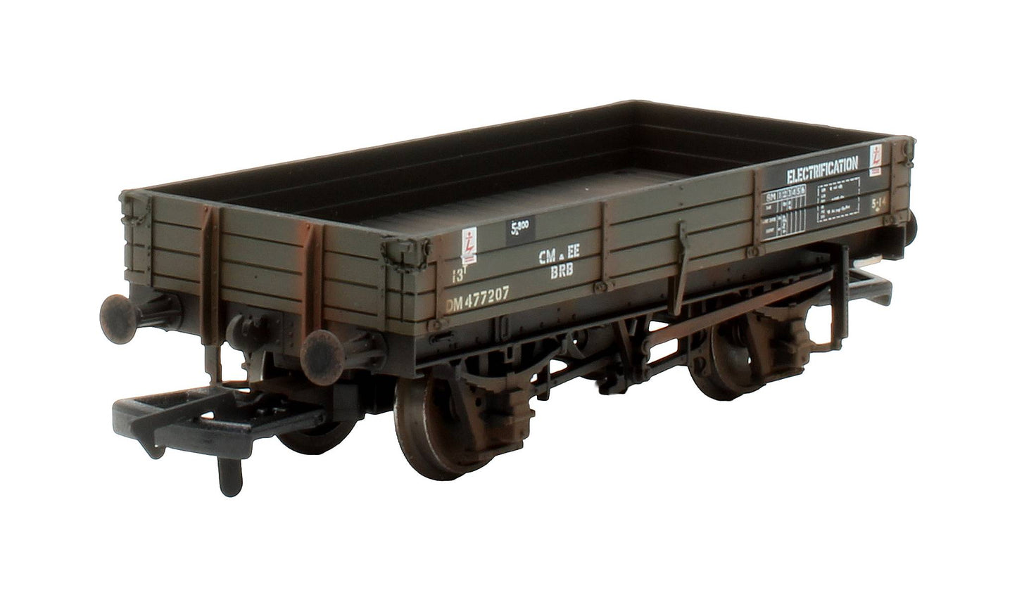 Pre-Owned 37-931 3 Plank Wagon BR Departmental Olive Green 'M477207' - Custom Weathered