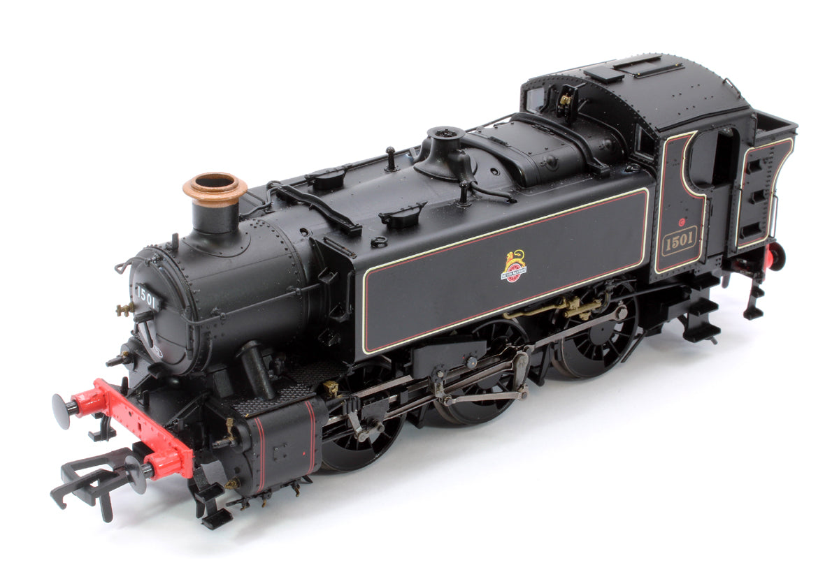 BR 15xx Pannier Tank - 1501 Lined Black Early Crest (as preserved) - Steam Tank Locomotive