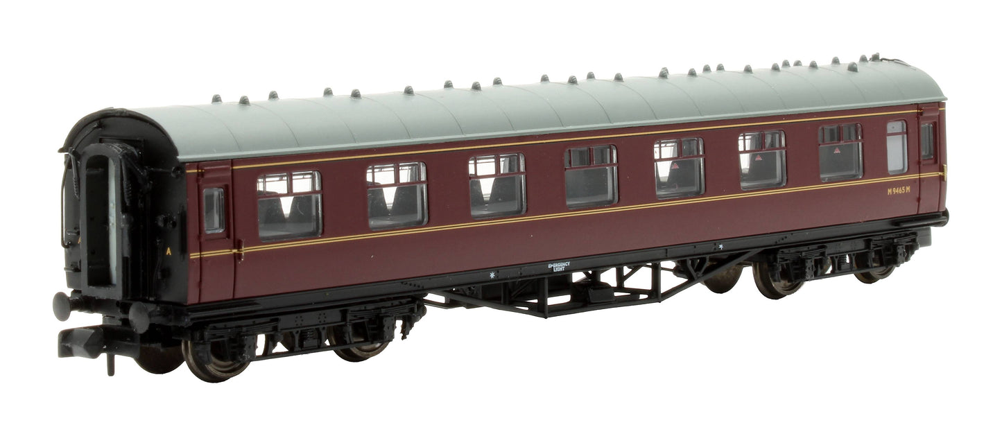 Pre-Owned 374-842B Stanier Vestibule Second BR Maroon Coach 'M9465M'