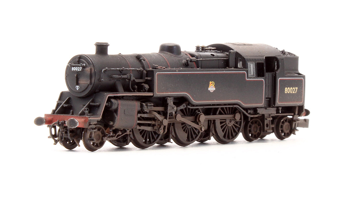 Pre-Owned Standard Class 4MT 80027 BR Lined Black Early Emblem Steam Locomotive - DCC Fitted - Custom Weathered