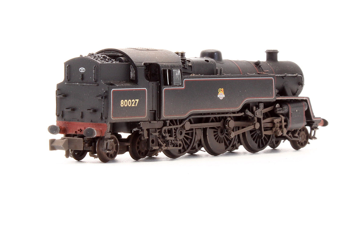 Pre-Owned Standard Class 4MT 80027 BR Lined Black Early Emblem Steam Locomotive - DCC Fitted - Custom Weathered