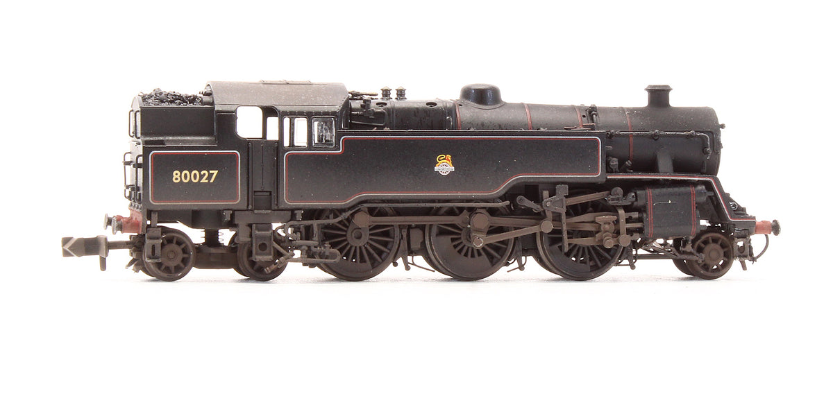 Pre-Owned Standard Class 4MT 80027 BR Lined Black Early Emblem Steam Locomotive - DCC Fitted - Custom Weathered