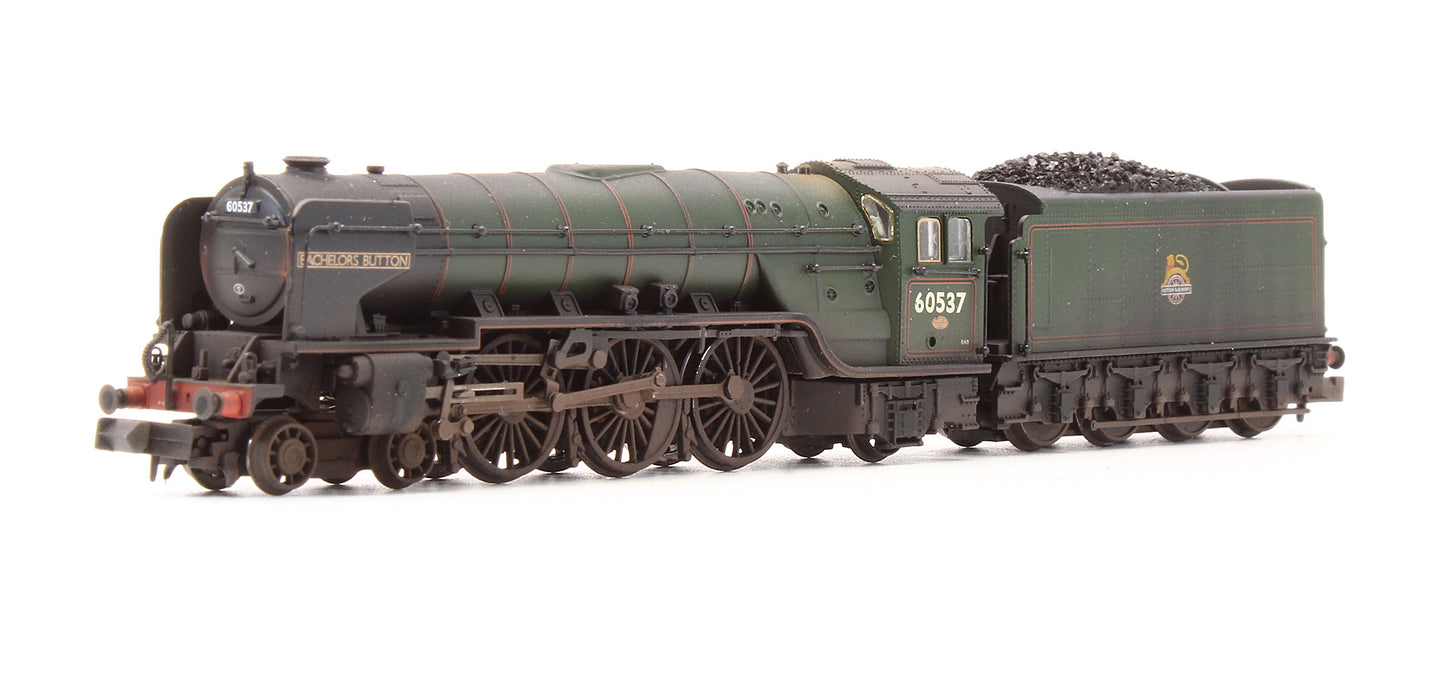 Pre-Owned 372-386 Class A2 60537 'Bachelors Button' BR Green Early Emblem Steam Locomotive - DCC Fitted - Custom Weathered