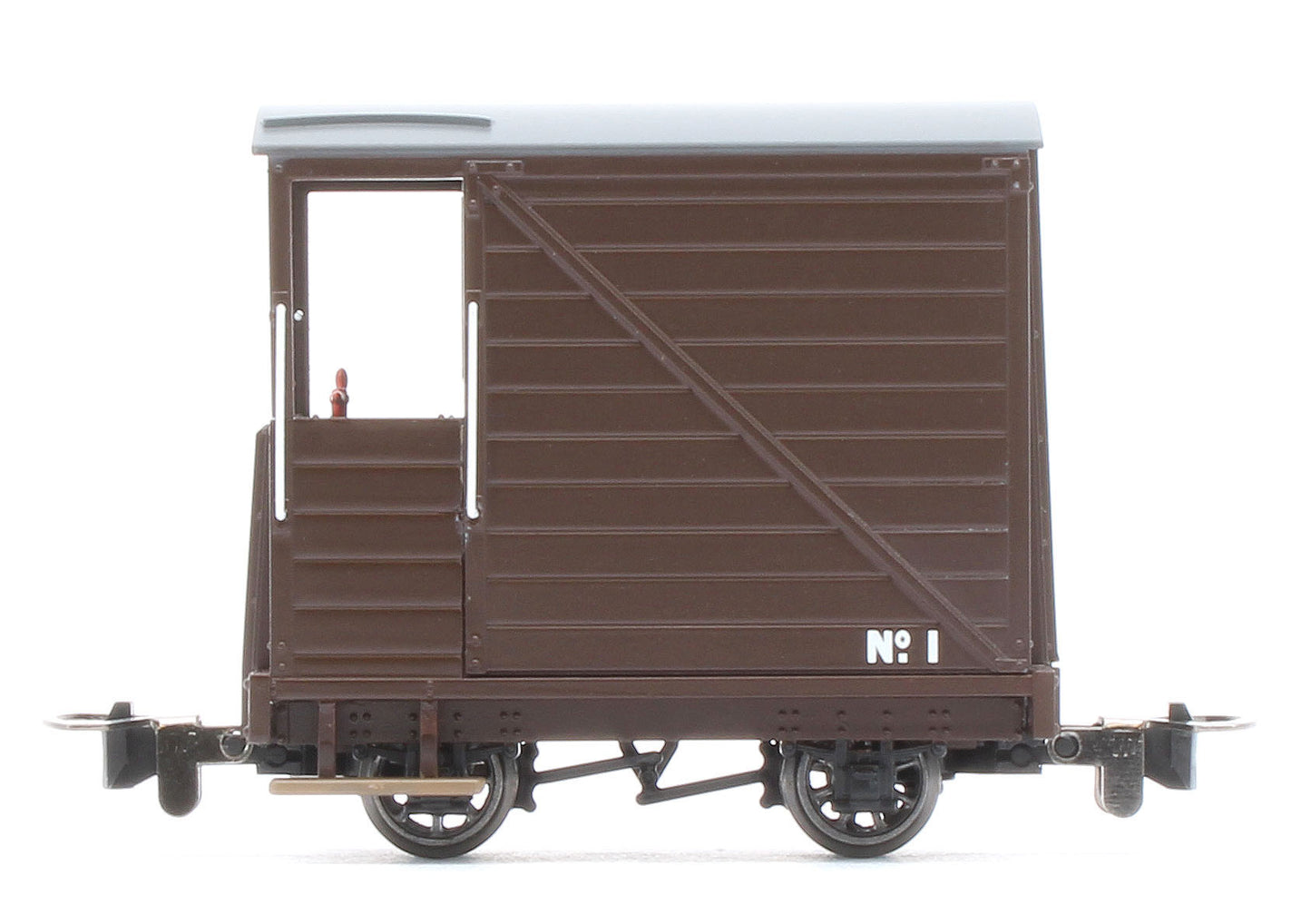 990801 Single Veranda Brake Van - Plain Brown No.1