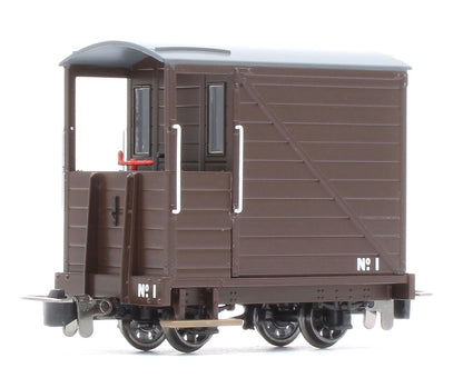 990801 Single Veranda Brake Van - Plain Brown No.1