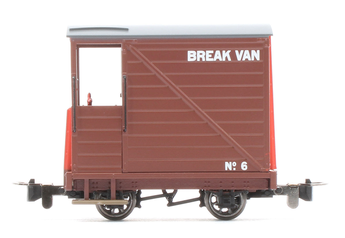 990802 Single Veranda Brake Van - Brown with Red Ends No.6